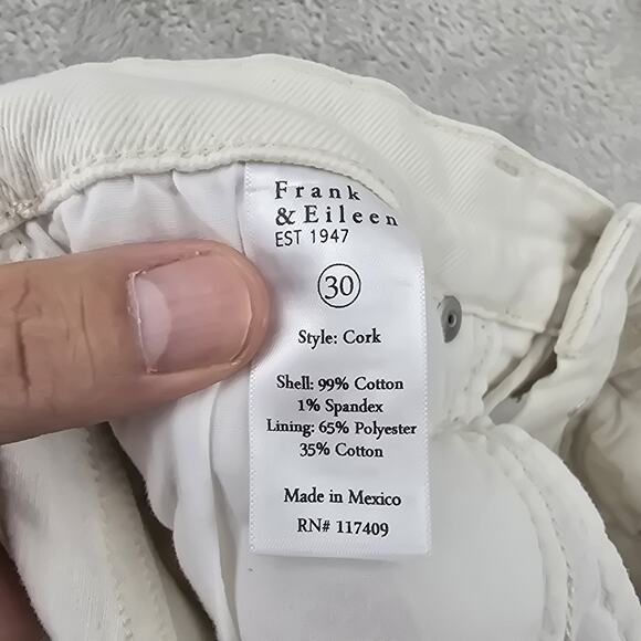 Frank & Eileen Cork Straight Leg Button-Fly Women Jeans White Sz 30 Fits 31x26 - Picture 6 of 16